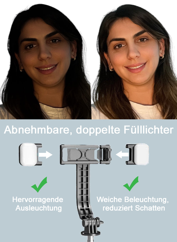 Selfie-Stick mit Fülllicht